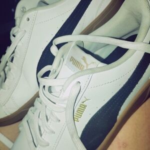 Puma Women's White and Black Sneakers